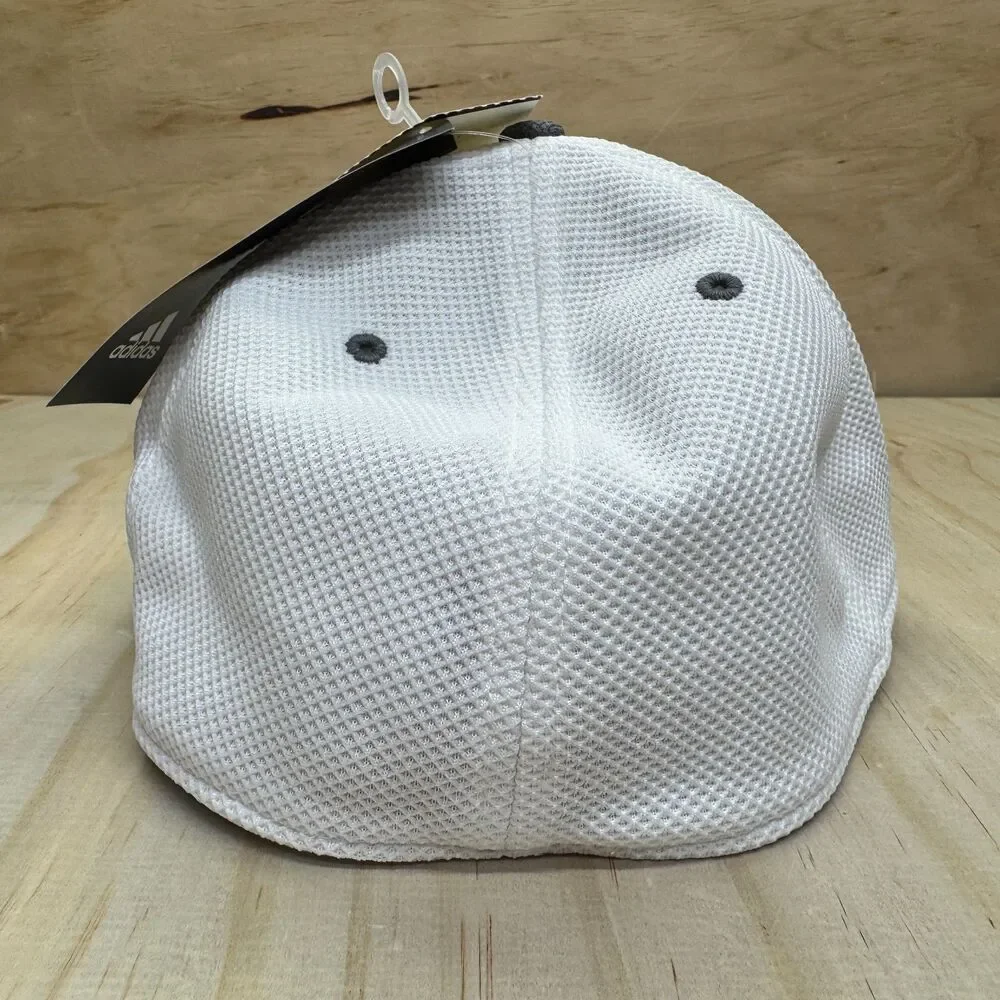 NEW L/XL adidas Flat Brim Flexfit Fitted Cap Hat Blank White Gray